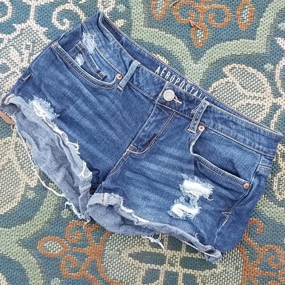 Aeropostale Pants - Aeropostale Distressed Shortie Denim Sz 4